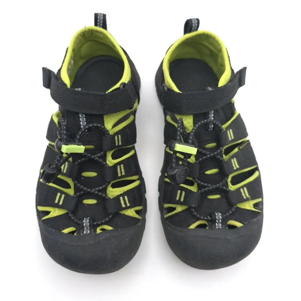 KEEN FootWear Kids Sandals 2 Black & Green Outdoor Water Shoes Hook Loop